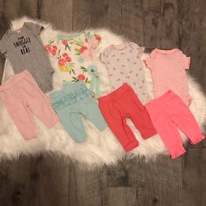 Bundle of carters newborn baby girl outfit sets